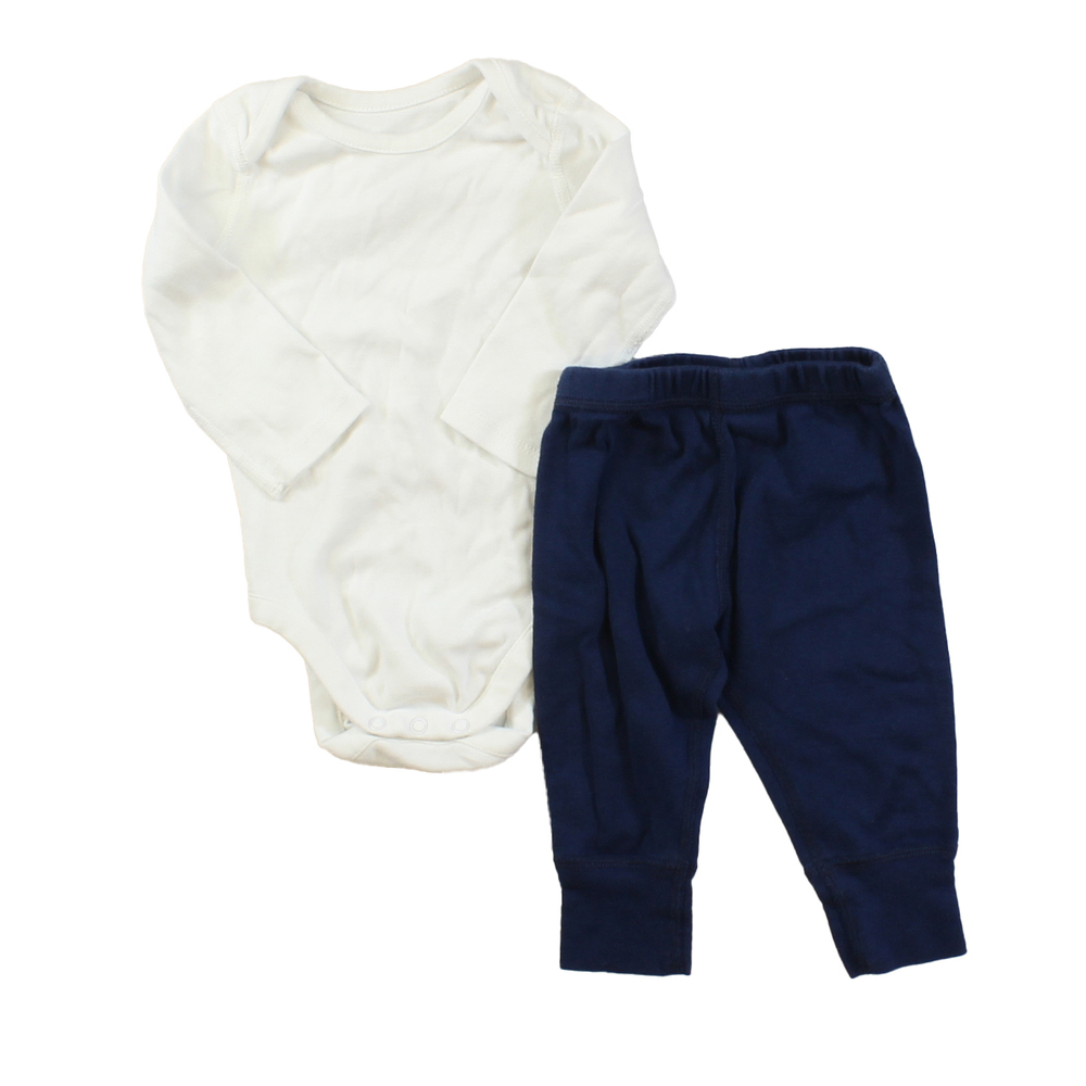 Moon And Back Boys White | Blue Apparel Sets size: 3-6 Months